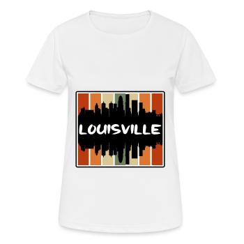 Louisville Kentucky USA Skyline Silhouette Reisen - Frauen T-Shirt atmungsaktiv - Weiß - Vorne - AI Model Female 172 dark (172cm)