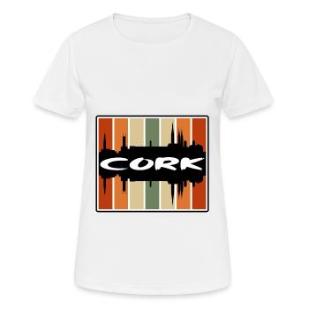 Cork Ireland Skyline Silhouette Travel Souvenir - Women's Breathable T-Shirt - white - Front - AI Model Female 172 dark (172cm)