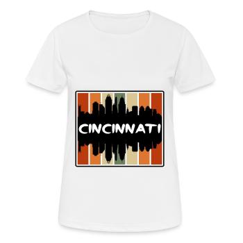 Cincinnati Ohio Usa Skyline Silhouette Travel Souv - Women's Breathable T-Shirt - white - Front - AI Model Female 172 dark (172cm)