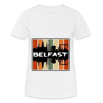Belfast Irlande du Nord Skyline Silhouette Voyage - T-shirt respirant Femme - blanc - Devant - AI Model Female 172 dark (172cm)