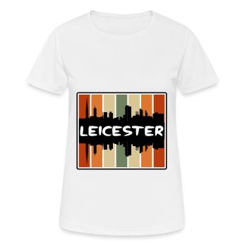 Leicester England Skyline Silhouette Travel Souven - Women's Breathable T-Shirt - white - Front - AI Model Female 172 dark (172cm)