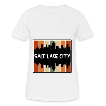 Salt Lake City Utah États-Unis Skyline Silhouette Voyage - T-shirt respirant Femme - blanc - Devant - AI Model Female 172 dark (172cm)