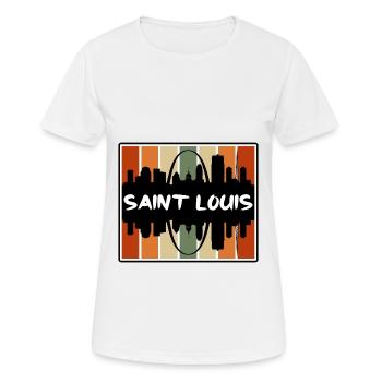 Saint Louis Missouri USA Skyline Silhouette Reisen - Frauen T-Shirt atmungsaktiv - Weiß - Vorne - AI Model Female 172 dark (172cm)
