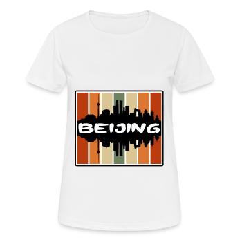 Beijing Chine Skyline Silhouette Voyage Souvenir - T-shirt respirant Femme - blanc - Devant - AI Model Female 172 dark (172cm)