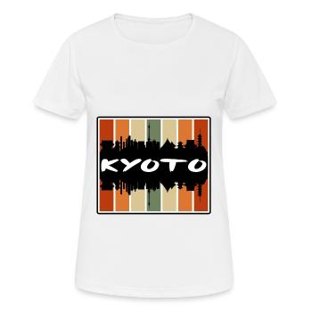 Kyoto Japon Skyline Silhouette Voyage Souvenir - T-shirt respirant Femme - blanc - Devant - AI Model Female 172 dark (172cm)