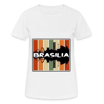 Brasilia Brazil Skyline Silhouette Travel Souvenir - Women's Breathable T-Shirt - white - Front - AI Model Female 172 dark (172cm)