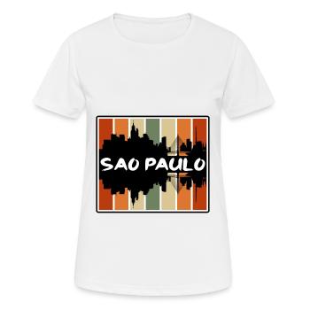 Sao Paulo Brazil Skyline Silhouette Travel Souveni - Women's Breathable T-Shirt - white - Front - AI Model Female 172 dark (172cm)