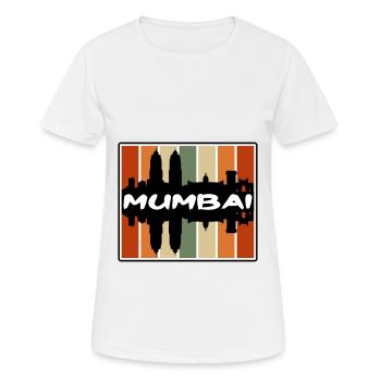 Mumbai Indien Skyline Silhouette Reise Souvenir - Frauen T-Shirt atmungsaktiv - Weiß - Vorne - AI Model Female 172 dark (172cm)