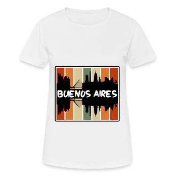 Buenos Aires Argentina Skyline Silhouette Travel S - Women's Breathable T-Shirt - white - Front - AI Model Female 172 dark (172cm)