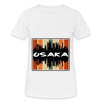 Osaka Japon Skyline Silhouette Souvenir de voyage - T-shirt respirant Femme - blanc - Devant - AI Model Female 172 dark (172cm)
