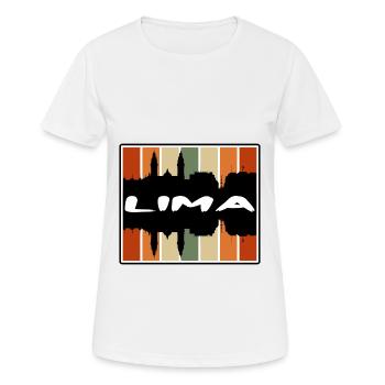 Lima Peru Skyline Silhouette Travel Souvenir - Women's Breathable T-Shirt - white - Front - AI Model Female 172 dark (172cm)