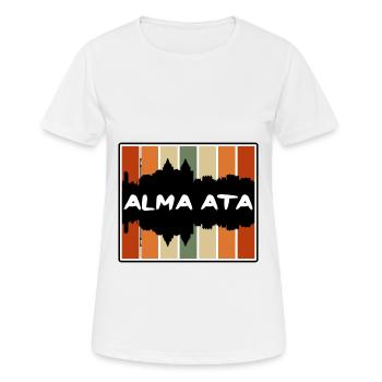 Alma Ata Kasachstan Skyline Silhouette Reise Souv - Frauen T-Shirt atmungsaktiv - Weiß - Vorne - AI Model Female 172 dark (172cm)