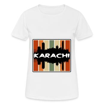 Karachi Pakistan Skyline Silhouette Travel Souveni - Frauen T-Shirt atmungsaktiv - Weiß - Vorne - AI Model Female 172 dark (172cm)
