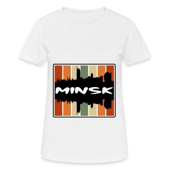 Minsk Weißrussland Skyline Silhouette Reise Souvenir - Frauen T-Shirt atmungsaktiv - Weiß - Vorne - AI Model Female 172 dark (172cm)