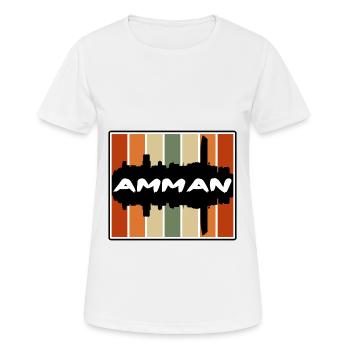 Amman Jordan Skyline Silhouette Travel Souvenir - Women's Breathable T-Shirt - white - Front - AI Model Female 172 dark (172cm)