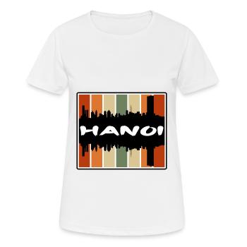 Hanoi Vietnam Skyline Silhouette Souvenir de voyage - T-shirt respirant Femme - blanc - Devant - AI Model Female 172 dark (172cm)