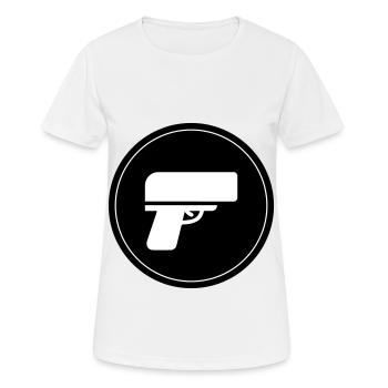 Cercle de pluie d’argent d’armes à feu - T-shirt respirant Femme - blanc - Devant - AI Model Female 172 dark (172cm)