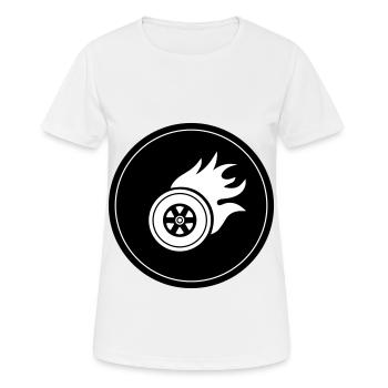 Tire fire circle - Women's Breathable T-Shirt - white - Front - AI Model Female 172 dark (172cm)
