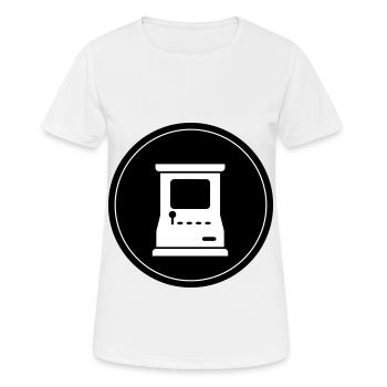 Arcade Retro Gamer Kreis - Frauen T-Shirt atmungsaktiv - Weiß - Vorne - AI Model Female 172 dark (172cm)