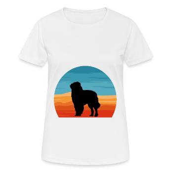 Chien de berger des Carpates Silhouette Rétro Coucher de soleil - T-shirt respirant Femme - blanc - Devant - AI Model Female 172 dark (172cm)