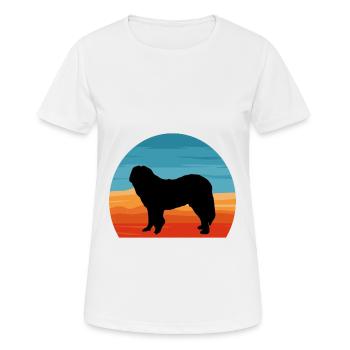 Chien de berger du Caucase Silhouette Rétro Coucher de soleil - T-shirt respirant Femme - blanc - Devant - AI Model Female 172 dark (172cm)