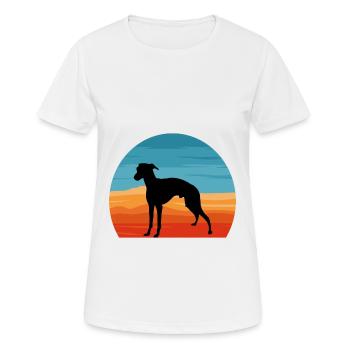 Lévrier Italien Chien Amour Silhouette Rétro Coucher de Soleil - T-shirt respirant Femme - blanc - Devant - AI Model Female 172 dark (172cm)