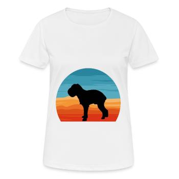 Griffon Bruxellois Dog Silhouette Retro Sunset - T-shirt respirant Femme - blanc - Devant - AI Model Female 172 dark (172cm)
