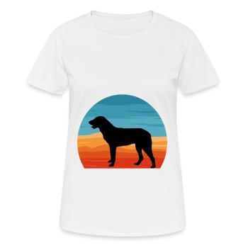Cao De Castro Laboreiro Dog Silhouette Retro Sun - T-shirt respirant Femme - blanc - Devant - AI Model Female 172 dark (172cm)