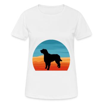 Briquet Griffon Vendeen Dog Silhouette Retro Sun - T-shirt respirant Femme - blanc - Devant - AI Model Female 172 dark (172cm)