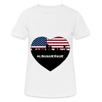 Albuquerque Nouveau-Mexique États-Unis Flag Skyline Travel Sou - T-shirt respirant Femme - blanc - Devant - AI Model Female 172 dark (172cm)