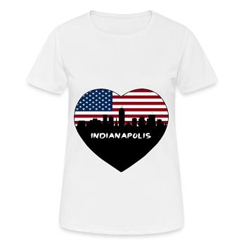 Indianapolis Indiana États-Unis Flag Skyline Travel Souve - T-shirt respirant Femme - blanc - Devant - AI Model Female 172 dark (172cm)