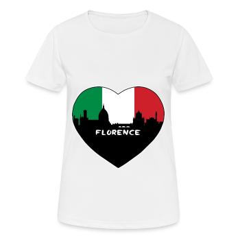Florenz Italien Flagge Skyline Reise Souvenir - Frauen T-Shirt atmungsaktiv - Weiß - Vorne - AI Model Female 172 dark (172cm)