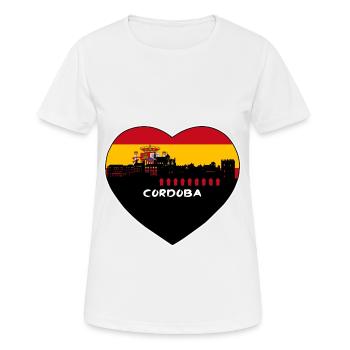 Cordoba Espagne Flag Skyline Souvenir de voyage - T-shirt respirant Femme - blanc - Devant - AI Model Female 172 dark (172cm)