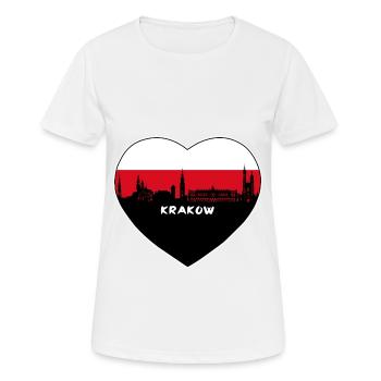 Cracovie Pologne Flag Skyline Souvenir de voyage - T-shirt respirant Femme - blanc - Devant - AI Model Female 172 dark (172cm)