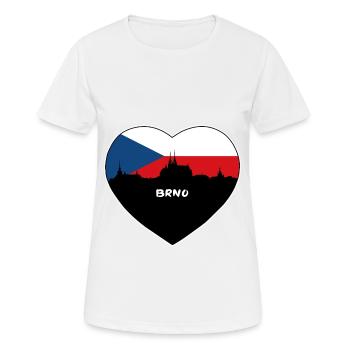 Brünn Tschechien Flagge Skyline Reise Souvenir - Frauen T-Shirt atmungsaktiv - Weiß - Vorne - AI Model Female 172 dark (172cm)