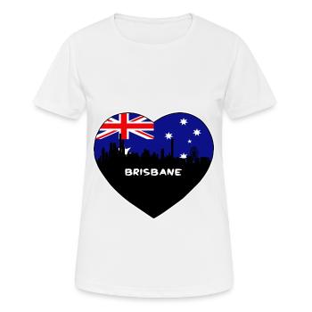 Brisbane Australia Flag Skyline Travel Souvenir - Women's Breathable T-Shirt - white - Front - AI Model Female 172 dark (172cm)