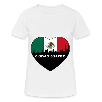 Ciudad Juarez Mexique Flag Skyline Souvenir de voyage - T-shirt respirant Femme - blanc - Devant - AI Model Female 172 dark (172cm)