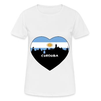 Cordoba Argentine Flag Skyline Souvenir de voyage - T-shirt respirant Femme - blanc - Devant - AI Model Female 172 dark (172cm)
