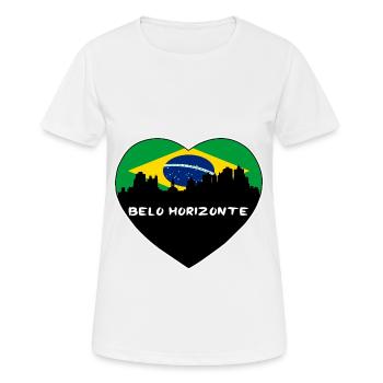 Belo Horizonte Brasilien Flagge Skyline Reise Souvenir - Frauen T-Shirt atmungsaktiv - Weiß - Vorne - AI Model Female 172 dark (172cm)