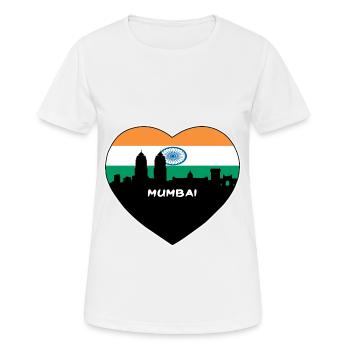 Mumbai Indien Flagge Skyline Reise Souvenir - Frauen T-Shirt atmungsaktiv - Weiß - Vorne - AI Model Female 172 dark (172cm)
