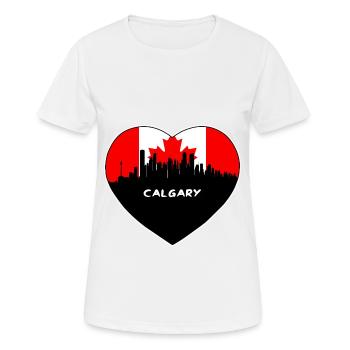 Calgary Canada Flag Skyline Souvenir de voyage - T-shirt respirant Femme - blanc - Devant - AI Model Female 172 dark (172cm)