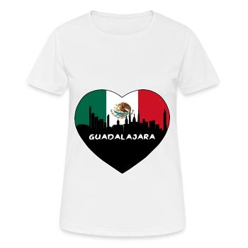 Guadalajara Mexico Flag Skyline Travel Souvenir - Women's Breathable T-Shirt - white - Front - AI Model Female 172 dark (172cm)