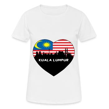 Kuala Lumpur Malaysia Flagge Skyline Reise Souvenir - Frauen T-Shirt atmungsaktiv - Weiß - Vorne - AI Model Female 172 dark (172cm)