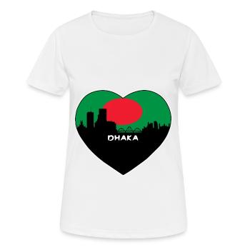 Dhaka Bangladesh Flag Skyline Travel Souvenir - Women's Breathable T-Shirt - white - Front - AI Model Female 172 dark (172cm)