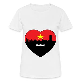 Hanoi Vietnam Flag Skyline Souvenir de voyage - T-shirt respirant Femme - blanc - Devant - AI Model Female 172 dark (172cm)