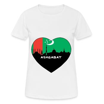 Aschgabat Turkmenistan Flagge Skyline Reise Souvenir - Frauen T-Shirt atmungsaktiv - Weiß - Vorne - AI Model Female 172 dark (172cm)