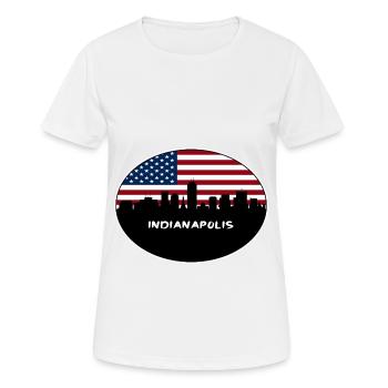 Indianapolis Indiana États-Unis Flag Skyline Travel Souve - T-shirt respirant Femme - blanc - Devant - AI Model Female 172 dark (172cm)