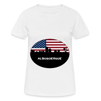 Albuquerque Nouveau-Mexique États-Unis Flag Skyline Travel Sou - T-shirt respirant Femme - blanc - Devant - AI Model Female 172 dark (172cm)