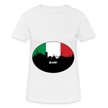 Bari Italy Flag Skyline Travel Souvenir - Women's Breathable T-Shirt - white - Front - AI Model Female 172 dark (172cm)