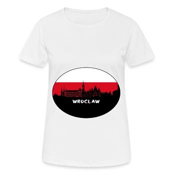 Wroclaw Pologne Flag Skyline Silhouette Voyage - T-shirt respirant Femme - blanc - Devant - AI Model Female 172 dark (172cm)